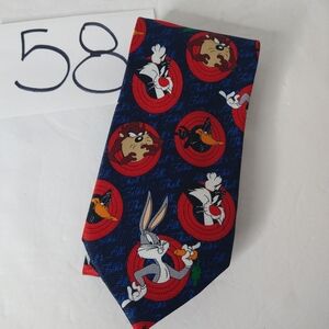 Looney Tunes Warner Bros 1998 Vintage Colorful Tie Bugs Taz Daffy Tweety Marvin